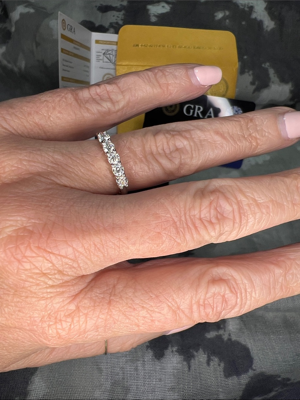 Moissanite Diamond Eternity Band in Sterling Silver